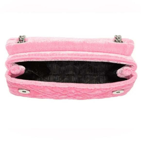 Kurt Geiger London Mini Braxton Velvet Shoulder Bag in PINK - Picture 4 of 5